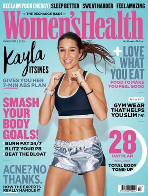 Women's Health 2017 7 Min Abs, Womens Health Magazine, Body Acne, Fitness Magazine, Lose 20 Lbs, Health Magazine, Day Plan, Dinners For Kids, Stubborn Belly Fat