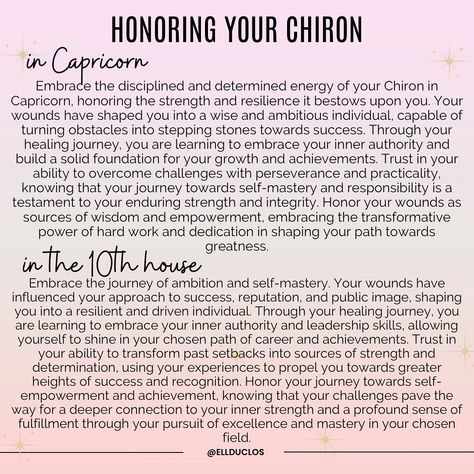 HONORING YOUR CHIRON ✨ Chiron in the natal chart can signify our deepest wound. Sometimes we choose not to face it, but through healing comes empowerment, growth, and inspiring transformations. 🫶 Part two. #healing #healingjourney #innerhealing #chiron #libra #scorpio #sagittarius #capricorn #aquarius #pisces #astrology #astrologyposts #astrologypost #astrologytips #growthmindset #healingwounds #selfdiscovery #personalgrowthquotes #personalgrowth #personalgrowthjourney Chiron Capricorn, Chiron In Capricorn, Pisces Astrology, Personal Growth Quotes, Aquarius Pisces, Sagittarius Capricorn, Scorpio Sagittarius, Libra Scorpio, Inner Healing