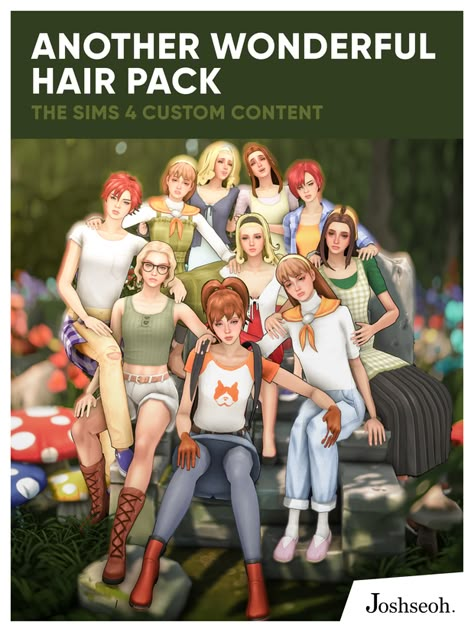 Another Wonderful Hair Pack | Patreon Sims 4 Paranormal, Sims 4 Mm Hair, Female Main Character, Sims 4 Seasons, Harvest Moon Story Of Seasons, Story Of Seasons, Sims Custom Content, Sims 4 Mods Cc, Sims 4 Game Mods