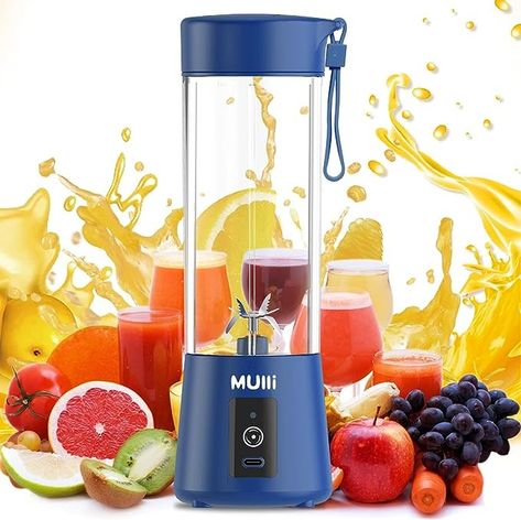 Mulli Portable Blender,15Oz Mini Blender for Fruit Smoothies and Shakes,USB Rechargeable Mixer for Baby Food,Gym,Travel Smoothies And Shakes, Travel Blender, Mixer Bottle, Food Blender, Smoothie Fruit, Mini Blender, Juicer Machine, Fruit Juicer, Smoothie Blender