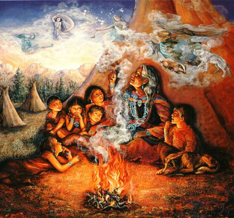 Ancient Storytelling | Narrative In Art Josephine Wall, Native American Wisdom, Native American Artwork, American Indian Art, Arte Inspo, Fantasy Artist, Visionary Art, Native Art, Samhain