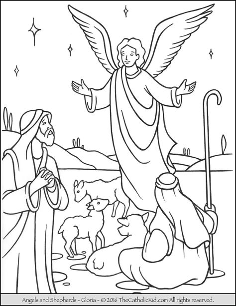 Angels Shepherds Gloria Coloring Page 3 Wisemen, Nativity Coloring Pages, Angel Coloring Pages, Jesus Coloring Pages, Sunday School Coloring Pages, Christmas Coloring Sheets, School Coloring Pages, Nativity Christmas, Bible Coloring Pages