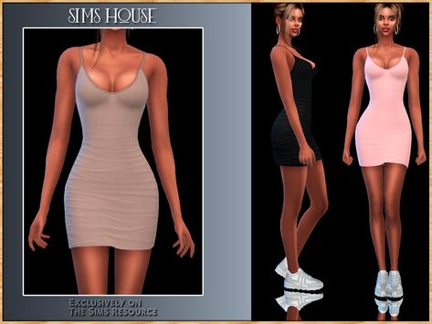 The Sims Resource - SHORT DRESS Short Dress Cc Sims 4, Sims 4 Dress Cc Short, The Sims 4 Cc Clothing For Women Dress, Ts4 Dress, Cc Dress, Sims 4 Male Clothes, Sims Clothes, Cc Clothes, Pelo Sims