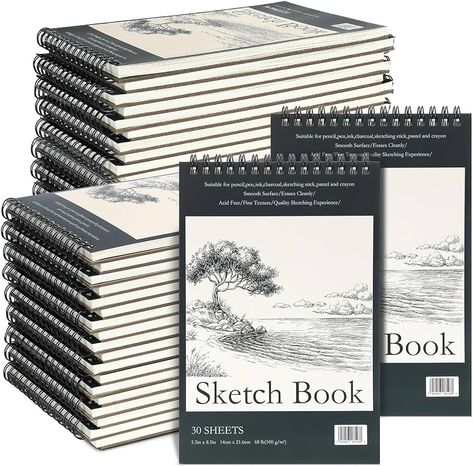 Amazon.com: 20 Pcs 5.5'' x 8.5'' Top Spiral Bound Sketch Pad 30 Sheet Each(68lb/100gsm), Sketching Drawing Pad Artist Sketch Pad Kids Drawing Paper Art Sketchbook for Charcoal Graphite Painting : Arts, Crafts & Sewing Graphite Painting, Graphite Paint, Painting Writing, Sketch Books, Sketching Drawing, Sketch Paper, Artist Sketches, Sketch Pad, Drawing Pad