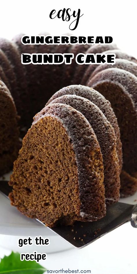 This Gingerbread Bundt Cake is Christmas in a cake pan. It’s super easy to make, perfectly spiced, and so moist it’ll make your mouth water. Say goodbye to dry holiday desserts and hello to your new favorite spiced recipe! Ginger Bread Bundt Cake Recipes, Gingerbread Pound Cake, Gingerbread Bundt Cake Recipes, Gingerbread Pound Cake Recipe, Easy Gingerbread Recipe, Gingerbread Bundt Cake, Gingerbread Cake Recipe, Vanilla Cream Cheese Frosting, Ginger Cake