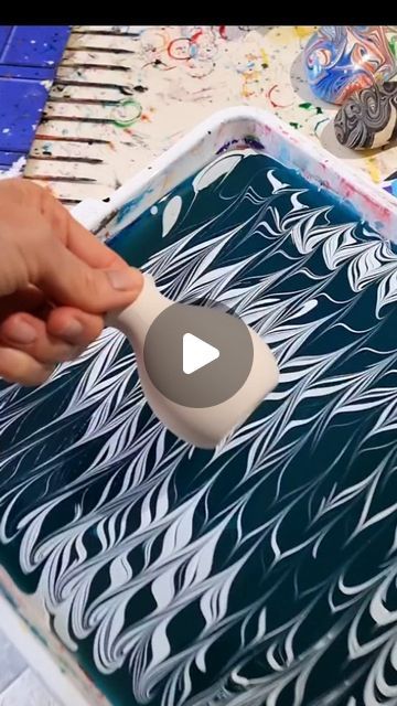 Bronwyn Rayner on Instagram: "Water Marbling ceramic pieces like this little vase is always satisfying 💖😍. Pop over to my YouTube channel at Raynbow Crow Studios for Marbling basics." How To Water Marble, Body Marbling Diy, Water Marble Art, How To Marble Paint, Water Marbling Art, How To Water Marble With Acrylic Paint, Water Marbling Acrylic Paint, Marbling With Acrylic Paint, Diy Vase Painting