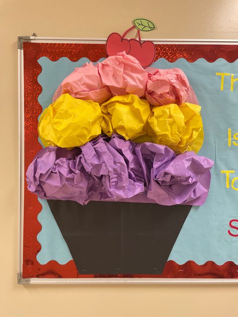 Candy Land Bulletin Board Ideas, Kindness Month, Cupcake Bulletin Boards, Sunday School Classroom Decor, Reading Bulletin Boards, Sunday School Classroom, Vbs 2023, Sweet Like Candy, Candy Theme