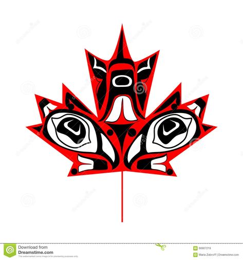 Canadian Native Maple Leaf - Download From Over 44 Million High Quality Stock Photos, Images, Vectors. Sign up for FREE today. Image: 66907219 Tatouage Haida, Haida Tattoo, Canadian Aboriginal Art, Arte Haida, Maple Leaf Art, Native Artwork, Native Tattoos, Pacific Northwest Art, Haida Art