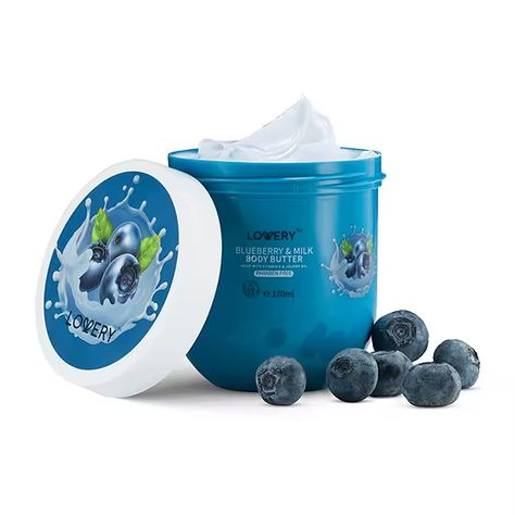 Lovery Blueberry Milk Whipped Body Butter 6oz ($18 Value), Color: Blue - JCPenney Blueberry Body Scrub, Blueberry Skincare, Blueberry Milk, Body Butters, Shea Body Butter, Bath And Body Care, Whipped Body Butter, Body Skin Care Routine, Massage Therapist