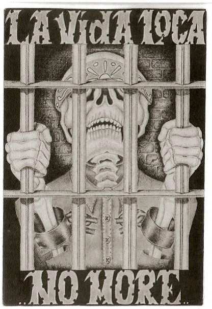 Behind Bars Drawing, Prison Art Behind Bars, Prison Quotes, Life Behind Bars, Monster Pictures, Prison Art, Chicano Tattoo, Chicano Drawings, Mexican American