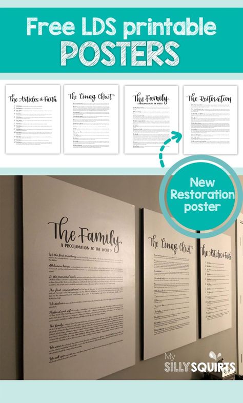 Free LDS poster prints perfect for your home Lds Decor, Family Proclamation, Proclamation To The World, Free Poster Printables, Free Posters, Lds Printables, Fhe Lessons, Scripture Memorization, Family World