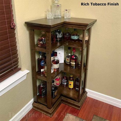 Corner Liquor Cabinet, Small Liquor Cabinet, Solid Shelves, Corner Wine Rack, Corner Bar Cabinet, Room Improvement, Liquor Shelf, Cove Molding, Corner Rack