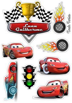 Mc Queen Cars, Disney Cars Cake, Disney Cake Toppers, Car Cake Toppers, Cupcake Toppers Free, Cars Birthday Cake, Drink Topper, Disney Cars Party, Disney Cars Birthday