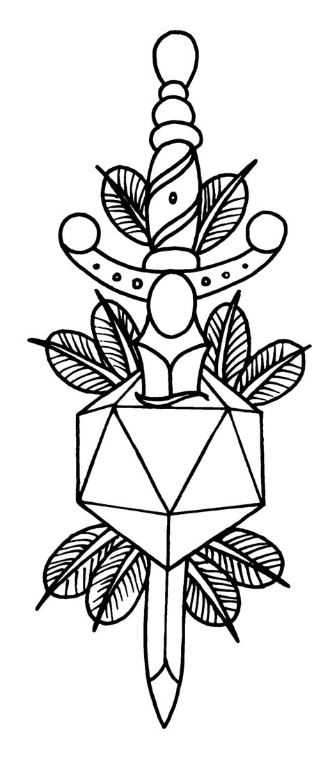 Dnd Dm Tattoo Ideas, Dungeon Master Tattoo Ideas, Dnd Themed Tattoos, Dnd Dice Drawing Easy, D20 Tattoo Design, Simple Dnd Tattoo, Dnd Traditional Tattoo, Dnd Flash Tattoo, Dice Tattoo Dnd