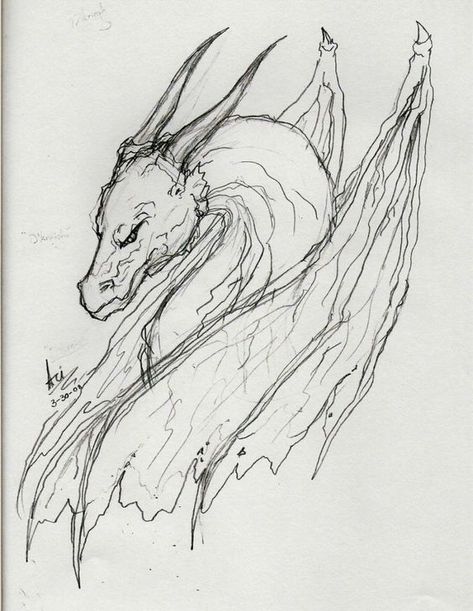 Dragon Pen Sketch, Dragon With Wings Drawing, Mythical Creatures Sketches, Dragon Pencil Drawings, How To Draw A Dragon, Dragon Art Sketch, Dragons Sketch, Dragon Art Drawing, Dragon Drawing Ideas