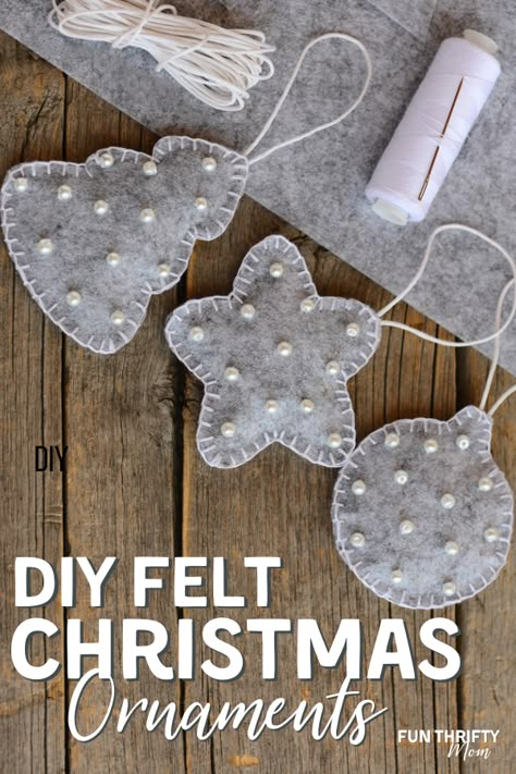 Easy Felt Christmas Ornaments, Diy Felt Christmas, Diy Felt Christmas Ornaments, Christmas Crafts To Sell, Felt Crafts Christmas, Felt Christmas Decorations, Felt Ornament, Diy Felt, Handmade Christmas Decorations