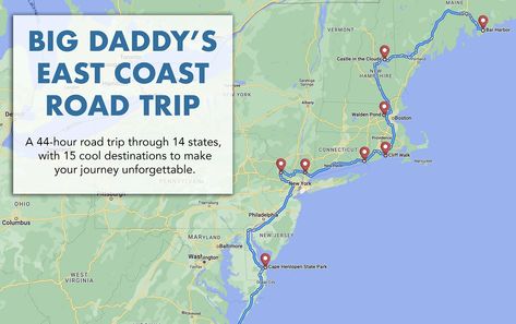 East Coast Road Trip Itinerary East Coast Aesthetic, Maine Road Trip, Coast Aesthetic, Vacation 2024, Road Trip Map, Route 66 Road Trip, East Coast Travel, Rv Road Trip, East Coast Road Trip