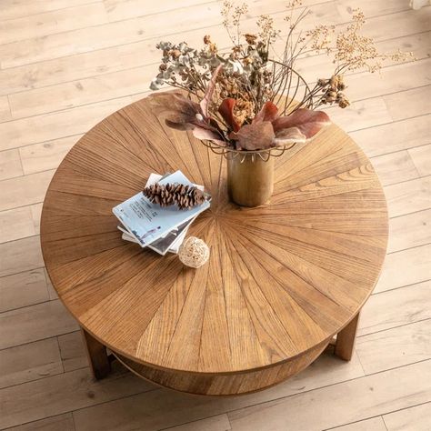 Coffee Table Circle Coffee Table, Natural Wood Coffee Table, Circle Coffee Tables, Natural Coffee Table, Round Wooden Coffee Table, Wood Coffee Table Rustic, Farmhouse Coffee Table, Brown Coffee Table, Coffee Table For Living Room