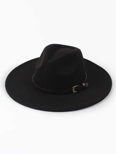 Look Con Sombrero Outfits, Sombreros Aesthetic, Western Style Black Fedora For Western-themed Events, Western Black Fedora For Western-themed Events, Black Wide Brim Fedora For Western-themed Events, Black Fedora Hat For Western-themed Events, Fedora Hat Outfit, Cheap Black Brimmed Cowboy Hat, Fedora Hat Outfits