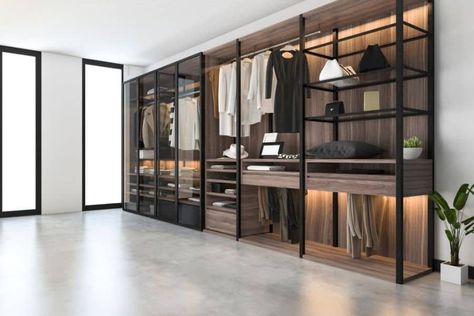 Built In Robe, Scandinavian Walk In Closet, Wardrobe Renovation, Minimal Scandinavian, Custom Closet Design, Walk In Closet Design, Loft Bedroom, Wood Wardrobe, Luxury Closets Design