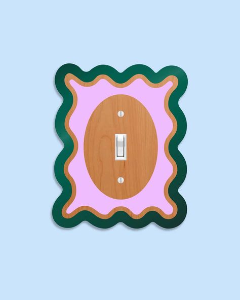 Wavy Single Toggle Light Switch Cover Light Plate Covers, Decorative Light Switch Covers, Laser Cut Decor, Wall Switch Plates, Funky Decor, Pinterest Room Decor, Toggle Light Switch, Art Deco Lighting, Light Switch Plate