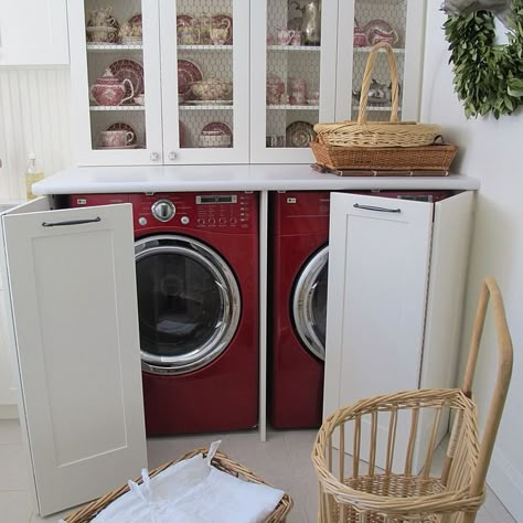 Laundry Room, Pantry or Summer Kitchen? You Decide Hide Washer And Dryer, Hidden Laundry Rooms, Laundry In Kitchen, Laundry Room Organization Storage, Hidden Laundry, Pantry Decor, Pantry Laundry Room, Pantry Laundry, Basement Laundry Room