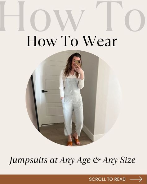 graphic on how to wear a jumpsuit outfit, woman over forty showing how to syle and wear romper outfit How To Wear A Jumpsuit, Jumpsuit Styles, Nordstrom Outfit, Tank Jumpsuit, Jumpsuit And Blazer, Solid Color Jumpsuits, Culotte Jumpsuit, Stylish Work Attire, Romper Suit