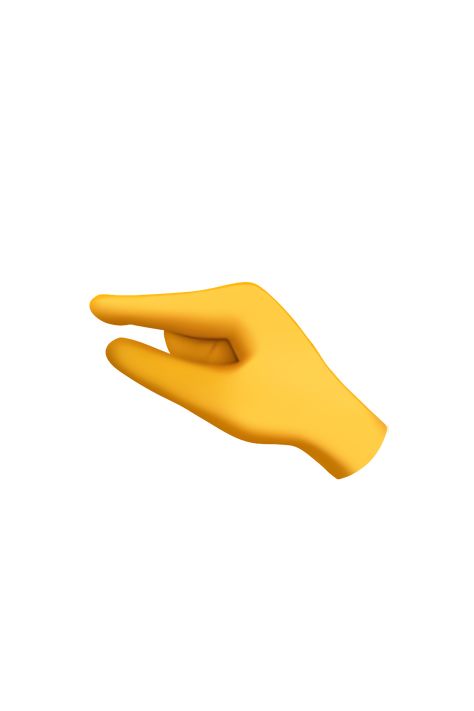 The �🤏 Pinching Hand emoji depicts a hand with the index finger and thumb touching to form a small pinching gesture. The hand is facing forward and is shown in a skin tone shade that can vary depending on the platform. The fingers are slightly curved and the hand is positioned as if it is about to pick up something small. Finger Emoji Hands, Hand Emoji Iphone, Emot Iphone, Hand Emoji Meanings, Small Emoji, Hand Pinching, Finger Emoji, Emoji Tattoo, Lego Hotel