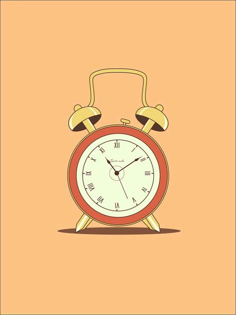 Clock Drawing Reference, Digital Clock Illustration, Clock Illustration Design, Vintage Clock Illustration, Alarm Clock Illustration, Alarm Illustration, Clock Illustration, Scrapbooking Printables, Yearbook Themes