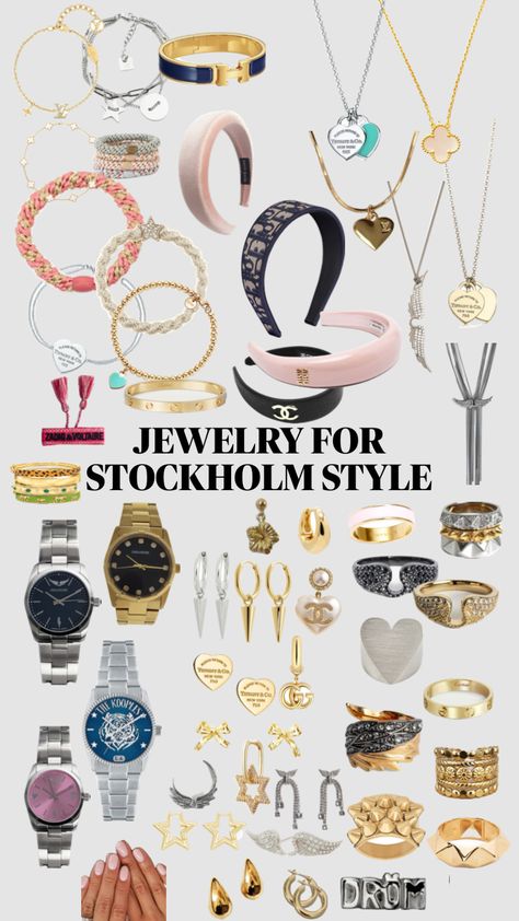 Jewelry for Stockholm Style 🐆 #stockholmgirlstyle #stockholmstyleinspo #jewelleryinspo Stockholm Style, Girl Jewelry, Stockholm Fashion, School Outfit, Cute Jewelry, Stockholm, Fashion Jewelry