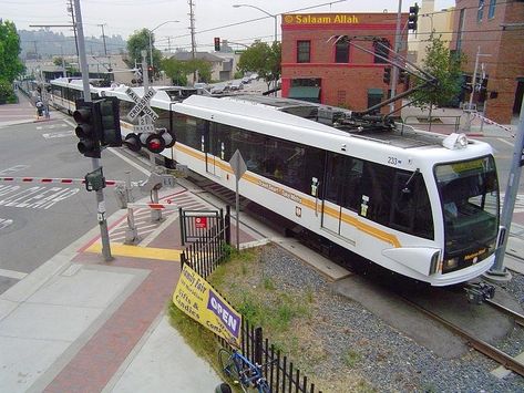 Street Crossing, Light Rail Vehicle, Metro Rail, South Pasadena, Electric Train, Urban Aesthetic, Pasadena California, Line Light, Light Rail