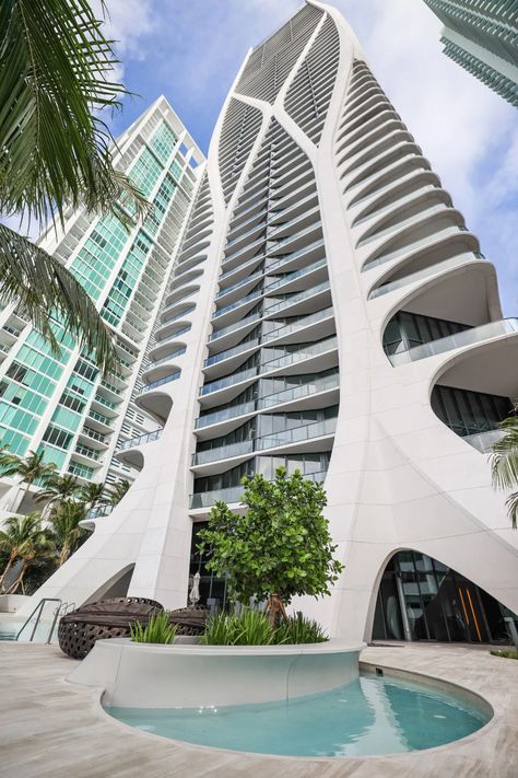 First Look Inside Zaha Hadid Architects’ One Thousand Museum in Miami | Architectural Digest Zaha Hadid Interior, Frank Gehry Architecture, Miami Apartment, Zaha Hadid Architecture, Zaha Hadid Design, Architect Logo, Landscape Architecture Drawing, Modern Architecture Building, Tower Design