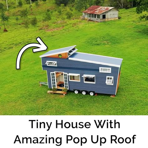 DIY Tiny House with A Pop-Up Roof! | roof, house | DIY Tiny House with A Pop-Up Roof! | By Living Big In A Tiny House Tiny House Pop Up Roof, Star Watching, Diy Tiny House, Roof House, Retractable Roof, Live Big, Roofing Diy, House Diy, House Roof