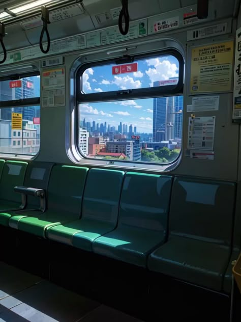 #ai #train #loopsie Subway Interior Train, Inside Train Reference, Japanese Train Inside, Train Cyberpunk, Metro Train Aesthetic, Trains Aesthetic, Traffic Aesthetic, Inside A Train, Bart Train