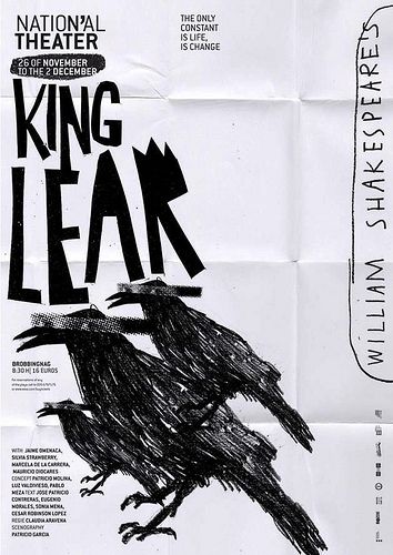 I like that there is a lot of type displayed on this poster for the National Theatre. To remove the weight from this text has been arranged in varying styles and fonts, it gives a sense of balance. Easy to read. Play Poster, King Lear, 타이포그래피 포스터 디자인, Theatre Poster, Typographic Poster, National Theatre, Design Graphique, Typography Poster, Book Cover Design