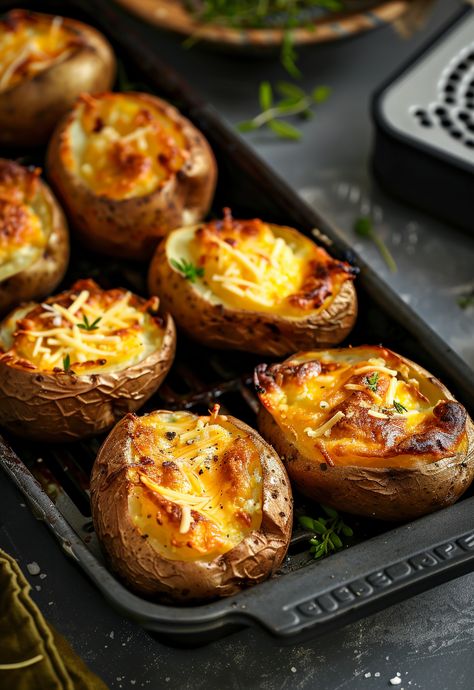 Learn How to Cook Air Fryer Baked Potatoes Recipe For Free | Recipes You'll Love, Made Easy! Crispy Food Recipes, Baked Potatoes In The Air Fryer, Easy Air Fryer Potatoes, Baked Potatoes In Air Fryer, Air Fryer Easy Recipes, Air Fryer Potatoes, Do It For Her, Air Fryer Baking, Baked Potato Recipe