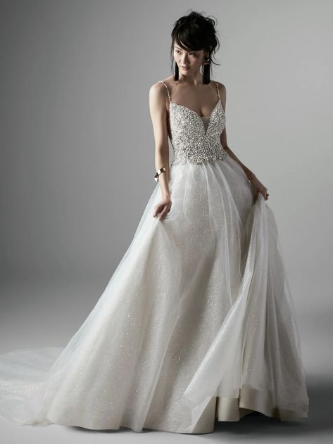 Solana Glitzy Ball Gown Wedding Dress | Sottero and Midgley Champagne Gown, Sottero And Midgley Wedding Dresses, Sottero Midgley, Sottero And Midgley, Maggie Sottero Wedding Dresses, Wedding Dresses Photos, Maggie Sottero, A Line Gown, Perfect Wedding Dress