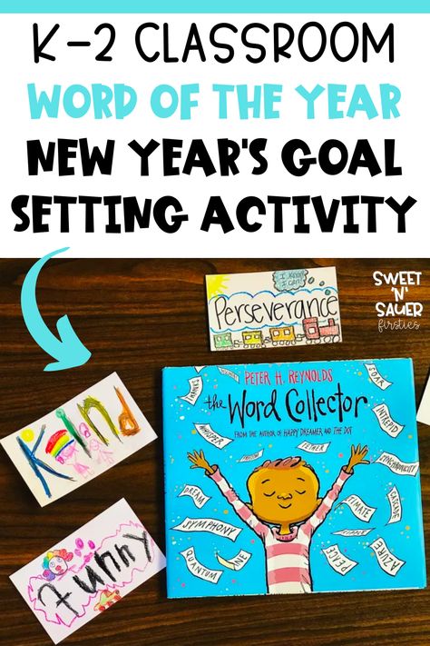 Have you tried word of the year in elementary? This is a wonderful goal setting activity for kids. I love to incorporate the book, The Word Collector by Peter H. Reynolds. One of my The Word Collector book activities is to create an interactive anchor chart in reading. Inside this blog, you can also find writing crafts for kids, goal setting for students, growth mindset games, and much more! Your elementary students will love completing these during literacy whole group or literacy small group. One Word For Kids Book Activity, One Word Goals For Students, Goal Setting Lessons For Elementary, Goal Setting Activities For Kids, Word Collector Activities, Word Collector Bulletin Board, Goal Setting Elementary, The Word Collector Activities, Reading Goals Anchor Chart