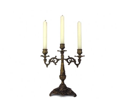 A great Art Nouveau large triple candelabra Found - France dimensions - 14.4''/28.5 cm - height 10.2''/26 cm - width 5.6''/14 cm - width base 0.680 kg - weight Candlesticks are sold without candles! In a great vintage condition Antique Candle Holders, Antique Candle Holder, Gothic Candle Holder, Candles Vintage, Candle Vintage, Gothic Candles, Brass Candelabra, Candle Holder Vintage, Antique Candle Sticks