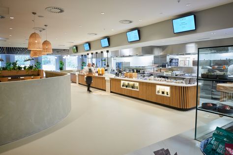 Office Cafeteria Design Ideas, Canteen Layout, Cafeteria Design Ideas, Work Cafeteria, Office Cafeteria Design, Cafeteria Kitchen, Canteen Design, Office Cafeteria, Cafeteria Design