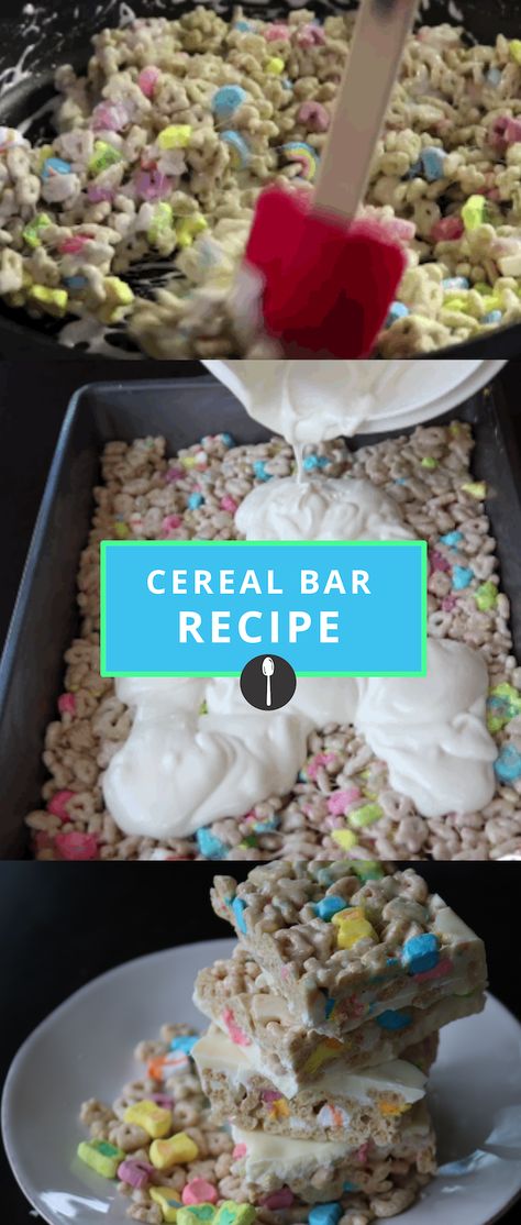 Milk And Cereal Bars, Cereal Bars Homemade, Milk And Cereal, Cereal Bars Recipes, Dessert For Breakfast, Diy Snacks, Cereal Bar, Cereal Treats, Cereal Bars