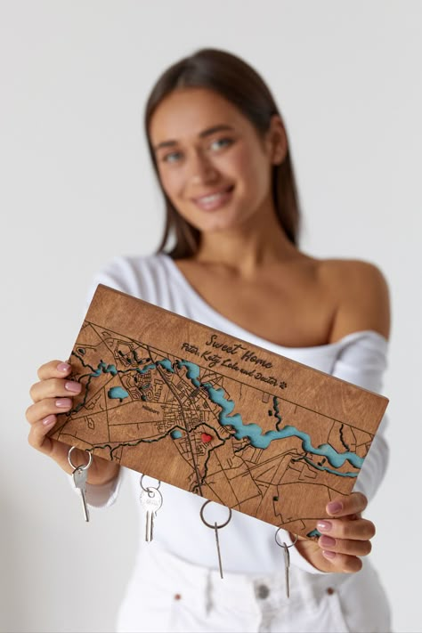 Architecture Gifts Ideas, Wood Souvenir, Display Travel Magnets, Our First Home Shadow Box House Keys, Wooden Travel Map, Laser Engraved Key Holder, Architecture Gifts, Magnetic Key Holder, Wooden Key Holder