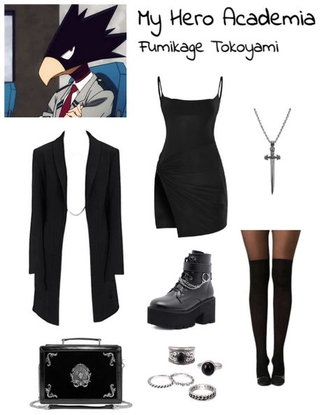 Gothic Blazer Outfit, Outfits Inspired By Anime, Character Inspired Outfits Anime, My Hero Academia Outfits, Outfits Inspired By Anime Characters, Anime Outfits Inspired, Mha Outfit Ideas, Hero Outfit, Mha Inspired Outfits