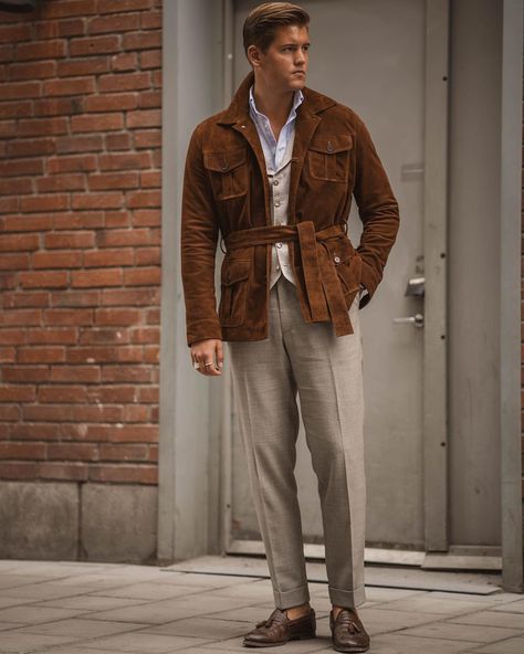 Safari Jacket Outfit, Board Outfit, Safari Outfit, Gents Fashion, Suede Blazer, Humidor, Fashion Man, Safari Jacket, Classic Jacket