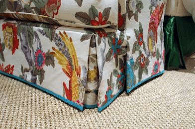 Attention to Detail with Trim - Classic Casual Home Sofa Skirt, Waterfall Skirt, Trim Ideas, Upholstery Ideas, Coral Pillows, Upholstery Repair, Seating Furniture, Living Room Upholstery, Skirt Details