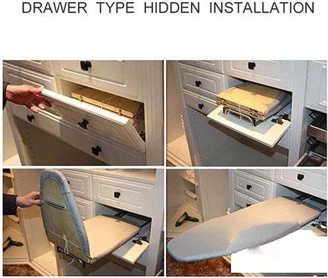 Ironing Board Folding Table, Small Laundry Room Folding Station, Foldable Ironing Board, Ironing Board Cabinet, Claremont House, Laundry Closet Makeover, Tabletop Ironing Board, Ironing Station, Folding Board