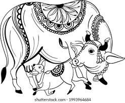 Indian Cow Sketch High Res Stock Images | Shutterstock A Cow Drawing, Cow Line Drawing, Cow Line Art, Indian Cow, Cow Sketch, Cow Drawing, Kalamkari Painting, Pichwai Paintings, Tanjore Painting