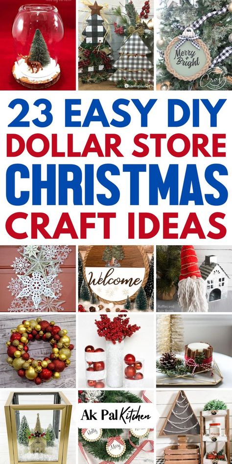 Embrace the holiday spirit with dollar store Christmas crafts!  Create budget-friendly DIY Christmas decorations, from cheap holiday decorations and Christmas ornaments to thrifty handmade Christmas gifts. Discover creative ways to craft festive DIY Christmas craft projects without breaking the bank. Explore low-cost holiday hacks, repurposed ornaments, and unique holiday gift wrapping ideas. Transform dollar store finds into DIY holiday centerpieces. So must try these holiday craft ideas. Diy Holiday Centerpieces, Holiday Centerpieces Diy, Dollar Store Christmas Crafts, Christmas Crafts For Adults, Christmas Craft Projects, Dollar Store Christmas, Diy Christmas Decorations, Christmas Projects Diy, Dollar Tree Diy Crafts