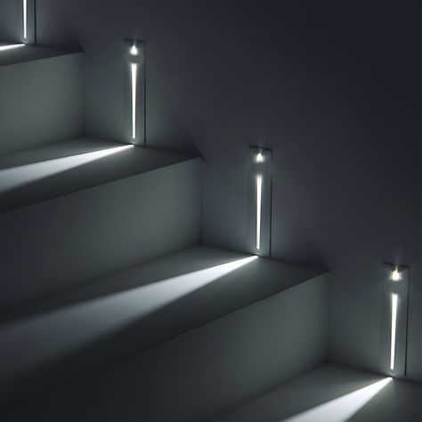 Step Lighting Indoor Stairs, Stairs Lighting Ideas, Steps Lighting, Indoor Step Lights, Stairs Light, Staircase Lighting Ideas, Hidden Light, Stairs Lighting, Led Stair Lights