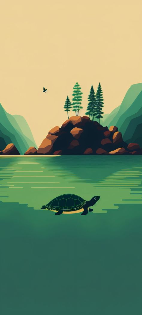 Turtle Background, Dope Wallpaper Iphone, Simplistic Wallpaper, Dark Background Wallpaper, Turtle Island, Qhd Wallpaper, Dreamy Artwork, Iconic Wallpaper, Minimal Wallpaper